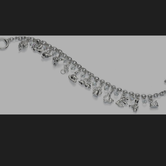 12 DAYS OF CHRISTMAS Charm Bracelet- Sterling Silver Finish - Toggle Clasp - Picture 8 of 9